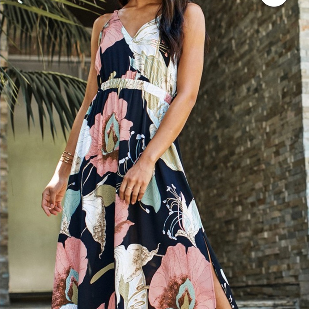 CupShe FLORA PRINT HALTER MAXI DRESS